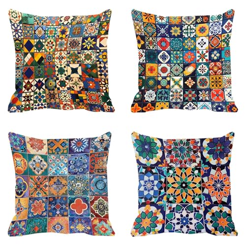 Housse de coussin 50x50cm en velours géométrique avec fermeture invisible