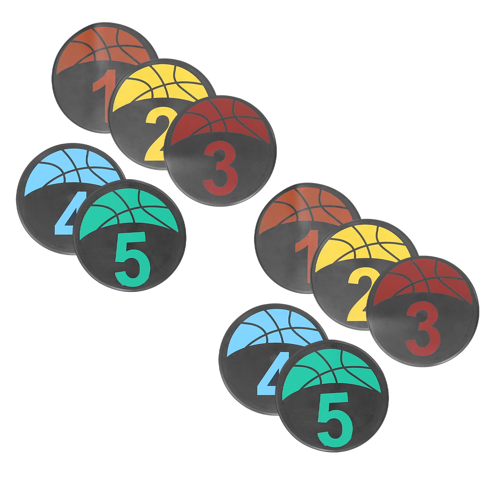 DOITOOL 10 Pezzi Dischi Marcatori Numerati per Allenamento Calcio, Marcatori Piatti Antiscivolo 23 Cm, Attrezzatura Sportiva per Campi da Calcio, Palestre e attività all’Aperto