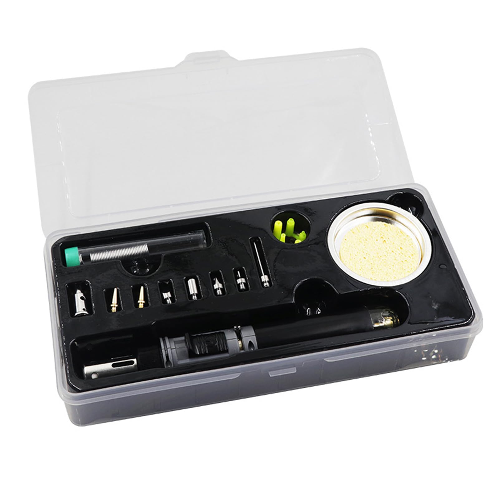 Msioytog Grey Soldering Iron Set, 12 In 1 Cordless Butanes Soldering Iron Temperature Adjustable Welding Torches Tool Butanes