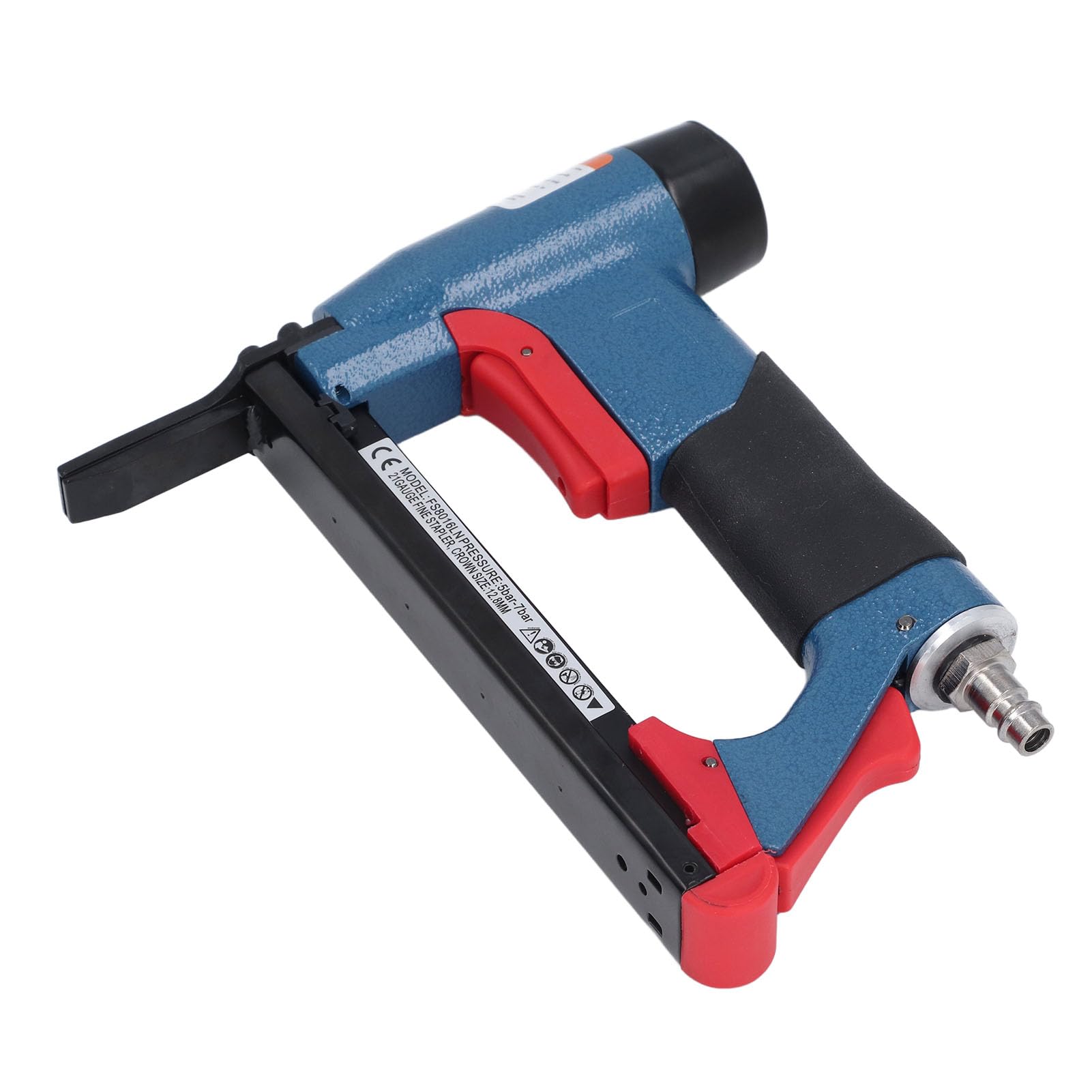 Pneumatique Agrafeuse PVC 45 En Acier 6-16mm Agrafe 21 1/4 à 5 / 8in 140 Agrafes Capacité De Chargement Agrafeuse à Air Alimenté pour le Travail Du Bois