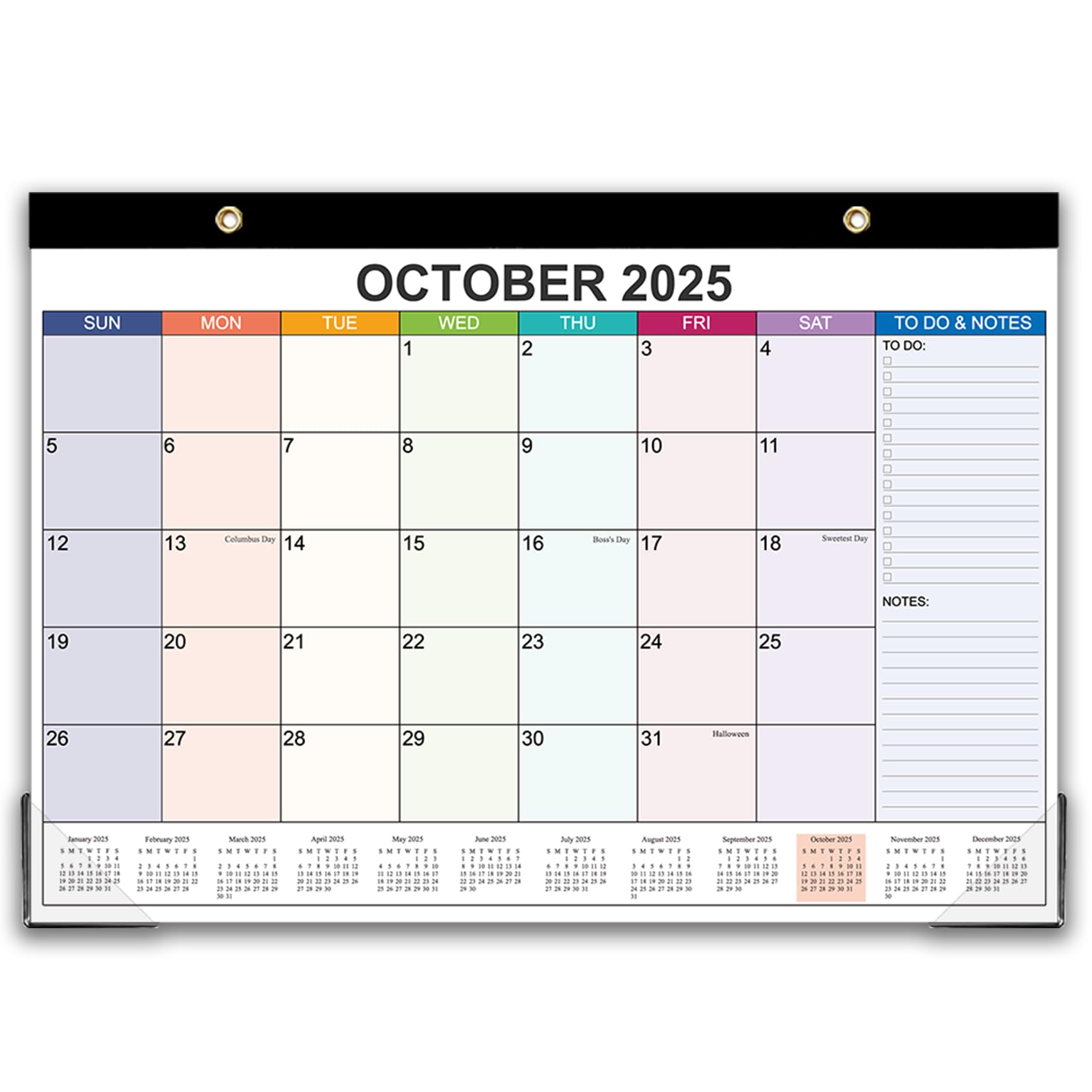 2024 Desk Calendar - Desk/Wall Calendar 2024 Monthly Planner from January 2024 to December 2024, 12 Months Calendar, 140 Gsm Premium Paper, Desk Calendar with to-do List, 12×17 Inch, Colorful