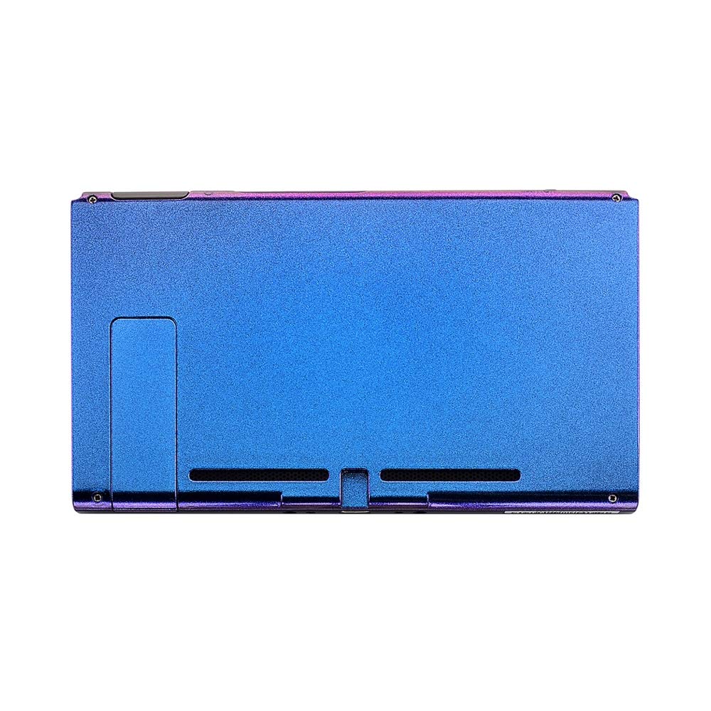 eXtremeRate Cover Posteriore Custodia Scocca DIY Case Ricambio per Nintendo Switch Console con Supporto Kickstand(Senza Console)-Camaleonte Viola Blu