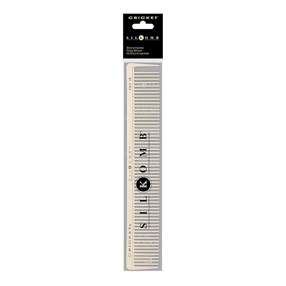 Cricket Silkomb Pro-25 Multi Purpose Hair Cutting Comb - Silicone-Injected, Seamless Teeth with Dual Tooth Pattern for Precision Cutting, Styling, Ideal for All Hair Types