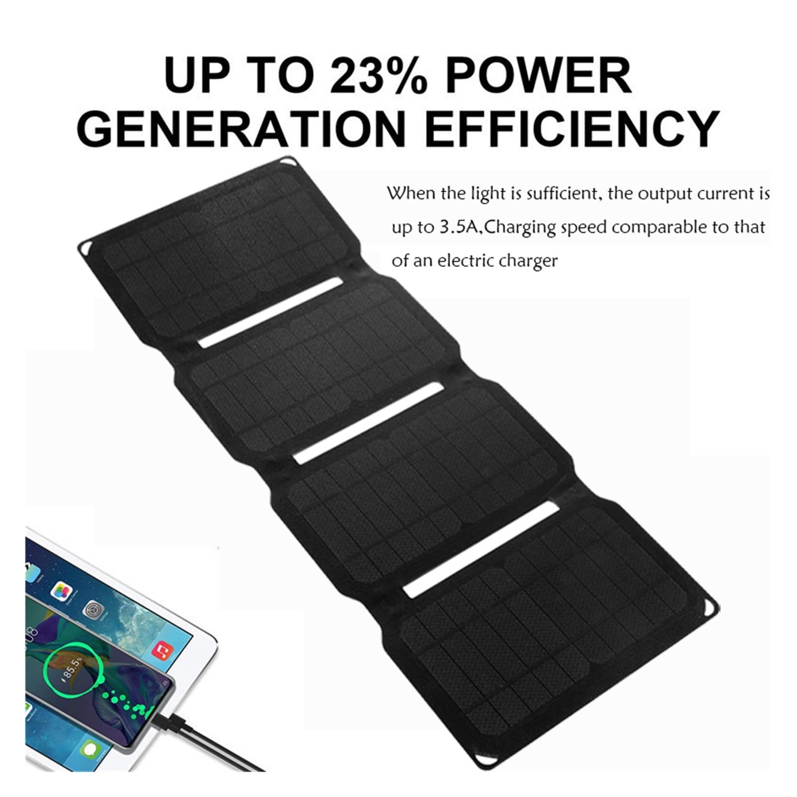 Pannello Solare Portatile USB Pieghevole for Telefono Cellulare Caricabatterie for Banca di Alimentazione Celle solari Batteria Campeggio Impermeabile all'aperto(28W 12V 4 fold-01)