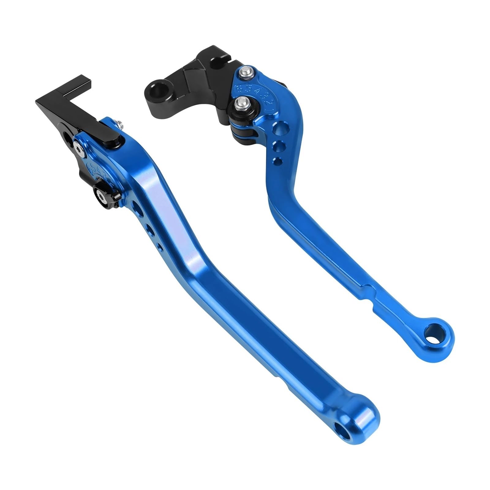 JWQEBNS Motorcycle Brake Clutch Levers for XJ6 Diversion FZ8 FZ6R FZ6 FAZER 2009-2020 Adjustable Short&Long Brake Clutch Levers Motorcycle Handles(Long Blue)