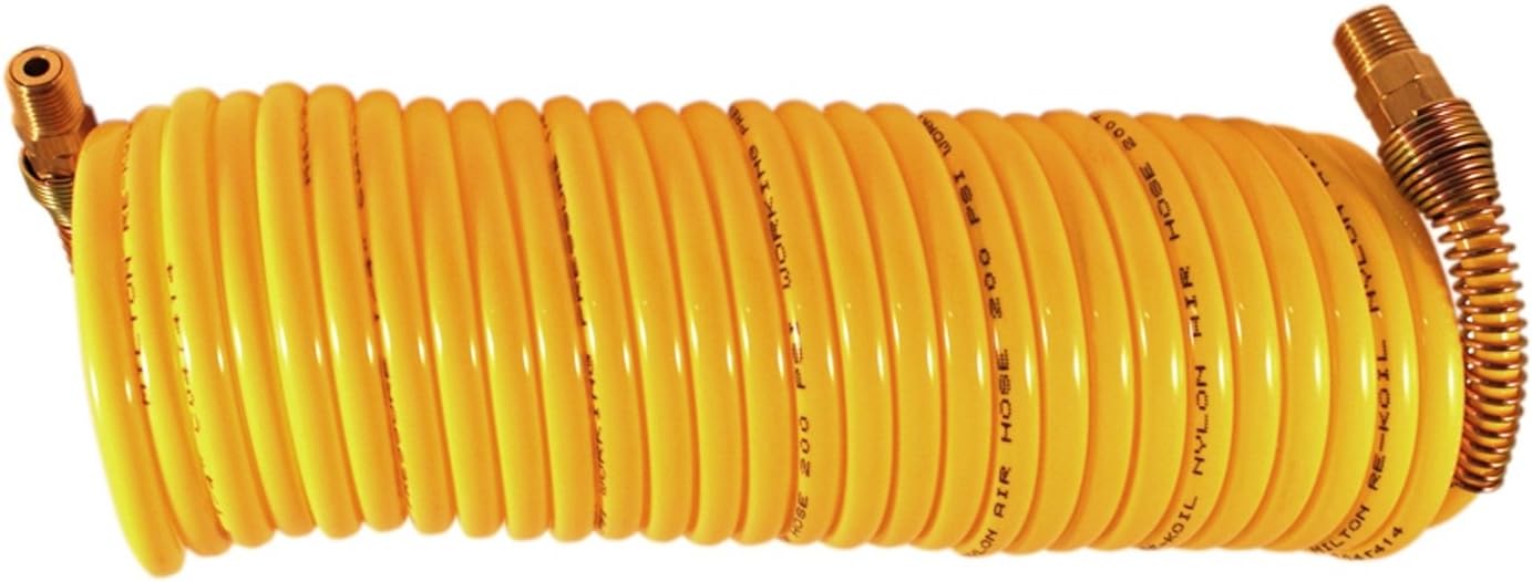 Milton 1667 Nylon Air Hose Recoil 1/4X12, Yellow