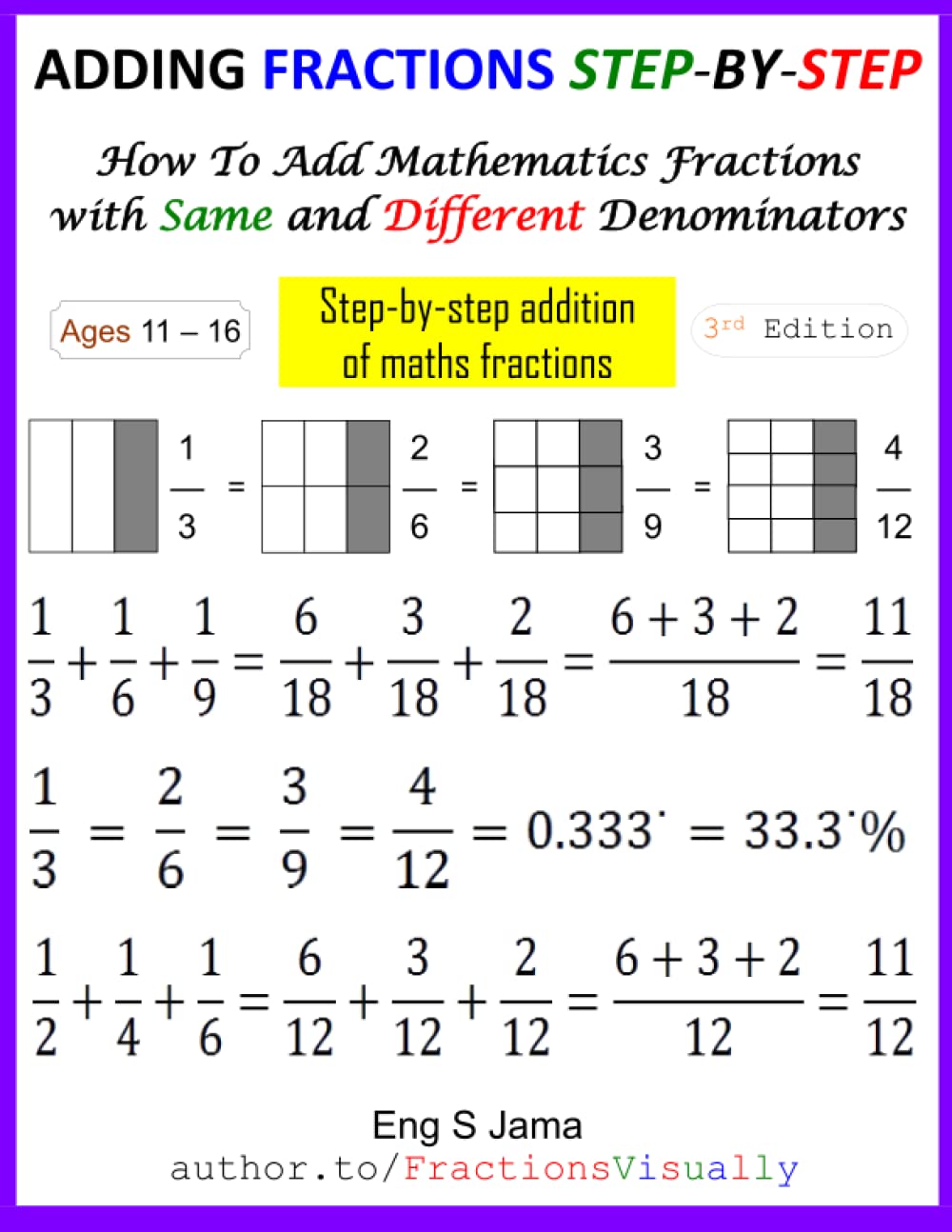 ADDING FRACTIONS STEP-BY-STEP: How To Add Mathematics Fractions with Same and Different Denominators