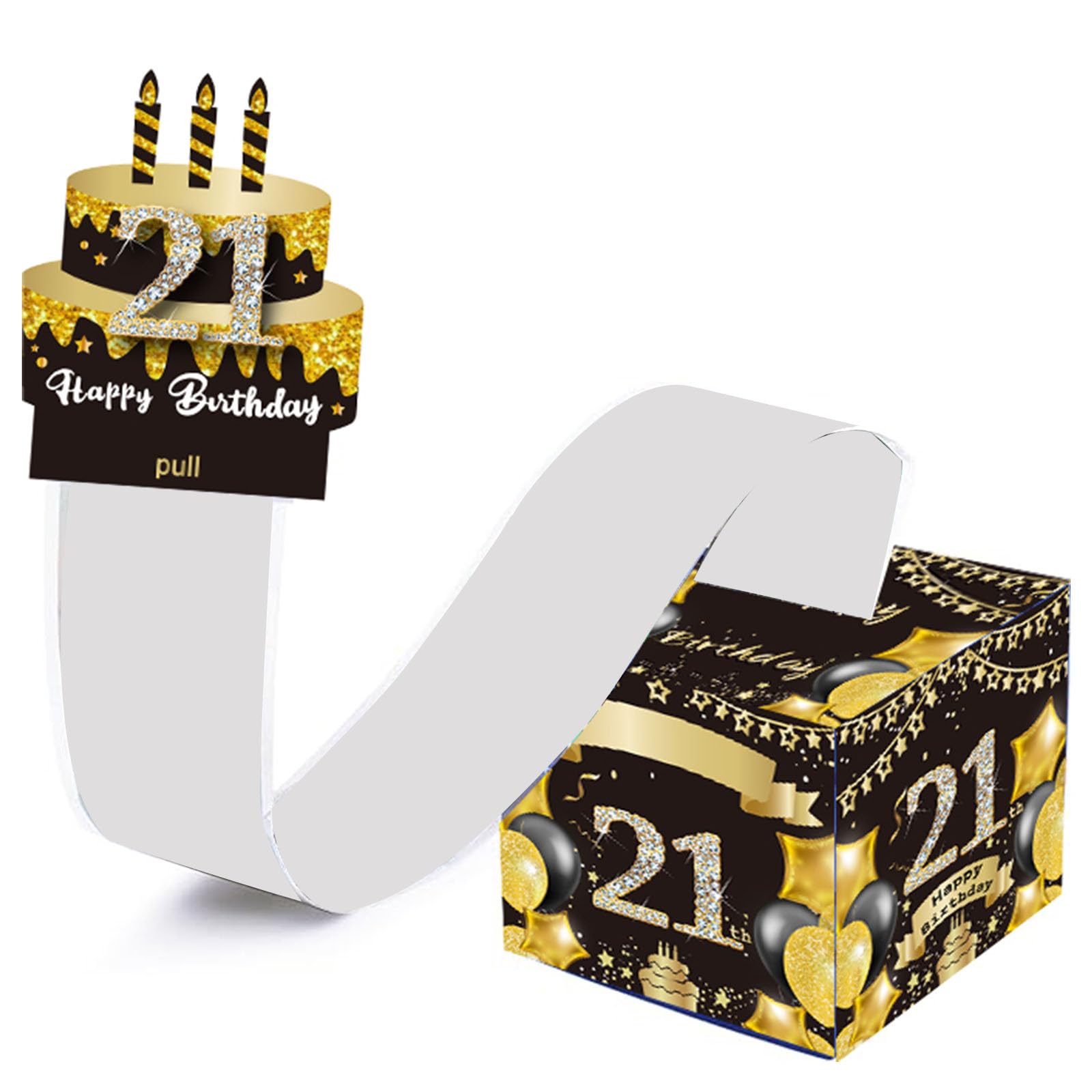 Uqezagpa Innovative Money Gift Box for Teens Girls with Pull Out Card Surprise Cash Holder Box Birthday Decoration for Party Birthday Money Gift