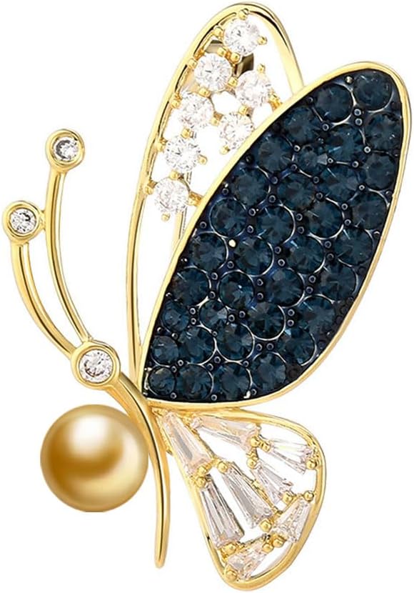 NONNYL Elegant South Sea Golden Pearl Brooch Pins Costume Jewelry For Women Fashion Christmas Gifts Wife Mom Girlfriend, Anniversary Birthday Fine Jewelry Gifts for Her NO1140