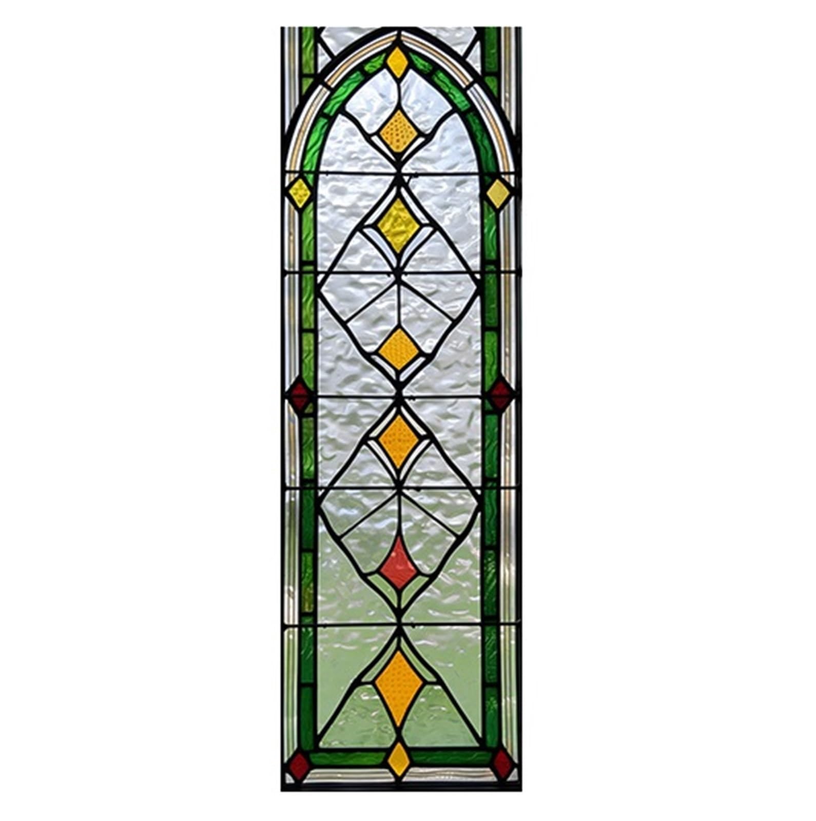 Mdsiokhj Color 3 Stained Glass Window Film Vintage Tinted Window Glass With Anti-Peeping Film Anti-Light Electrostatic Scrub(,60X100cm)
