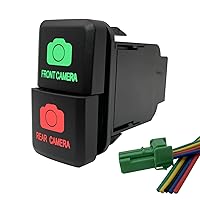 Vista 19 de Compresor de aire y Interruptor de botón doble de bloqueo de diferencial trasero para Toyota Tacoma Prado Fortuner Hilux 39mm X 21mm