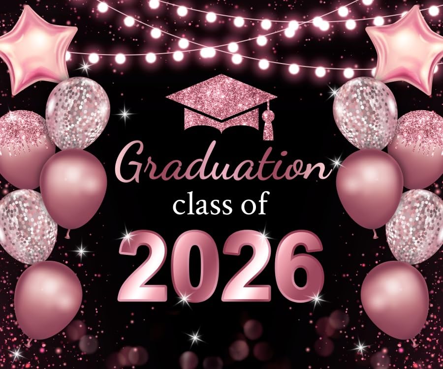 Fondo fotográfico graduación 10x8 pies rosa dorado miniatura 1
