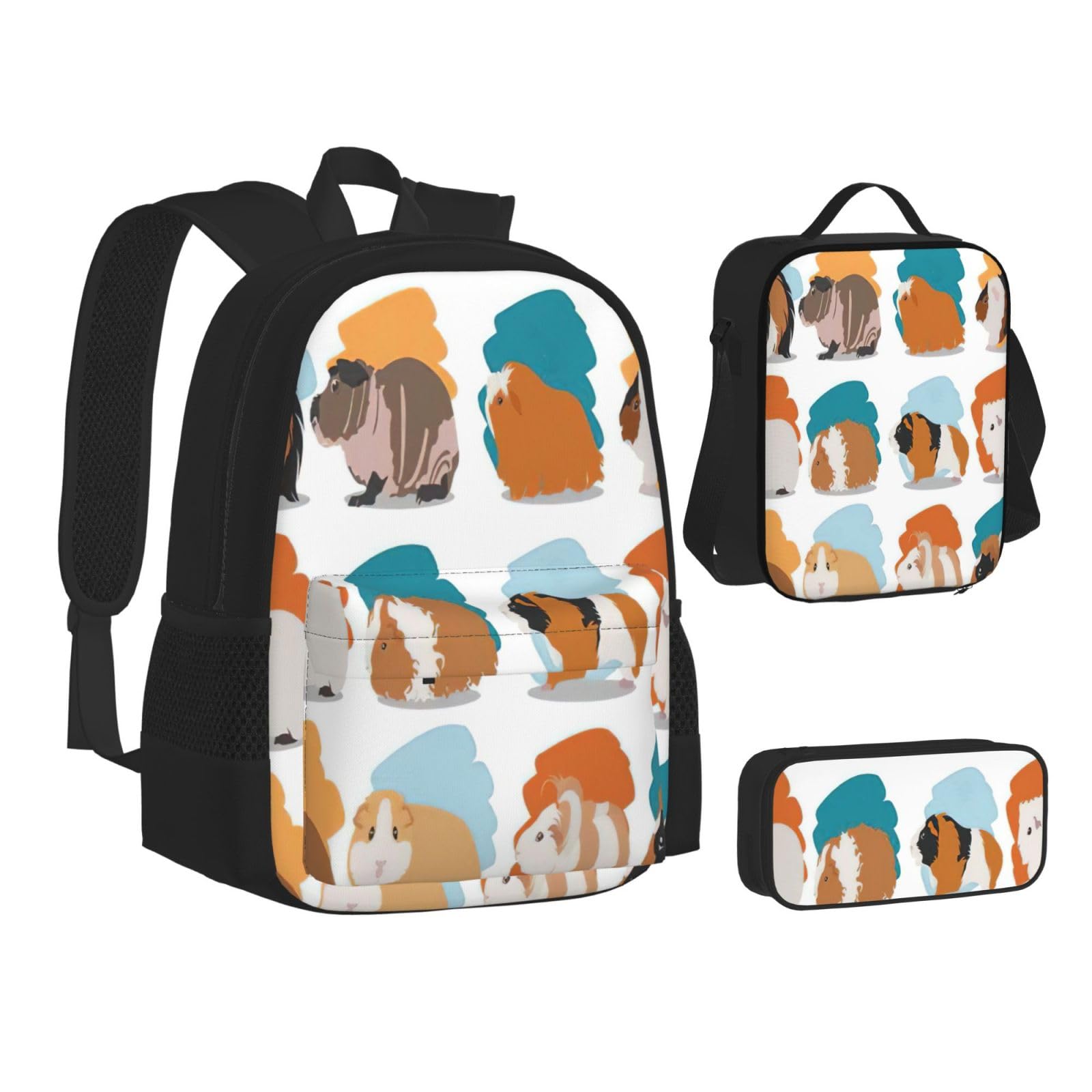 Zaino, borsa portapranzo, astuccio, set da 3 pezzi, per lavoro e