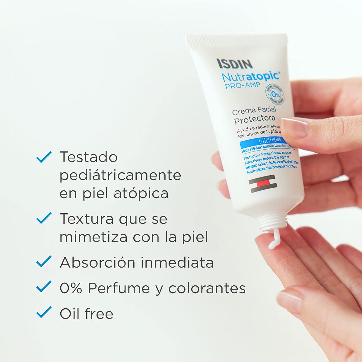 ISDIN Nutratopic Pro-AMP Crema Facial, Crema Facial Protectora, Ayuda a Mejorar los Signos de la Piel Atópica