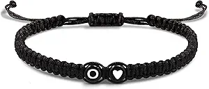 Btysun Initial Bracelets for Women Teen Gifts Trendy Stuff Best Friend Birthday Gifts Graduation Adjustable Letter A-Z Braided Bracelets Heart Link Sister Daughter Mother's Day Mom Female Christmas Jewelry