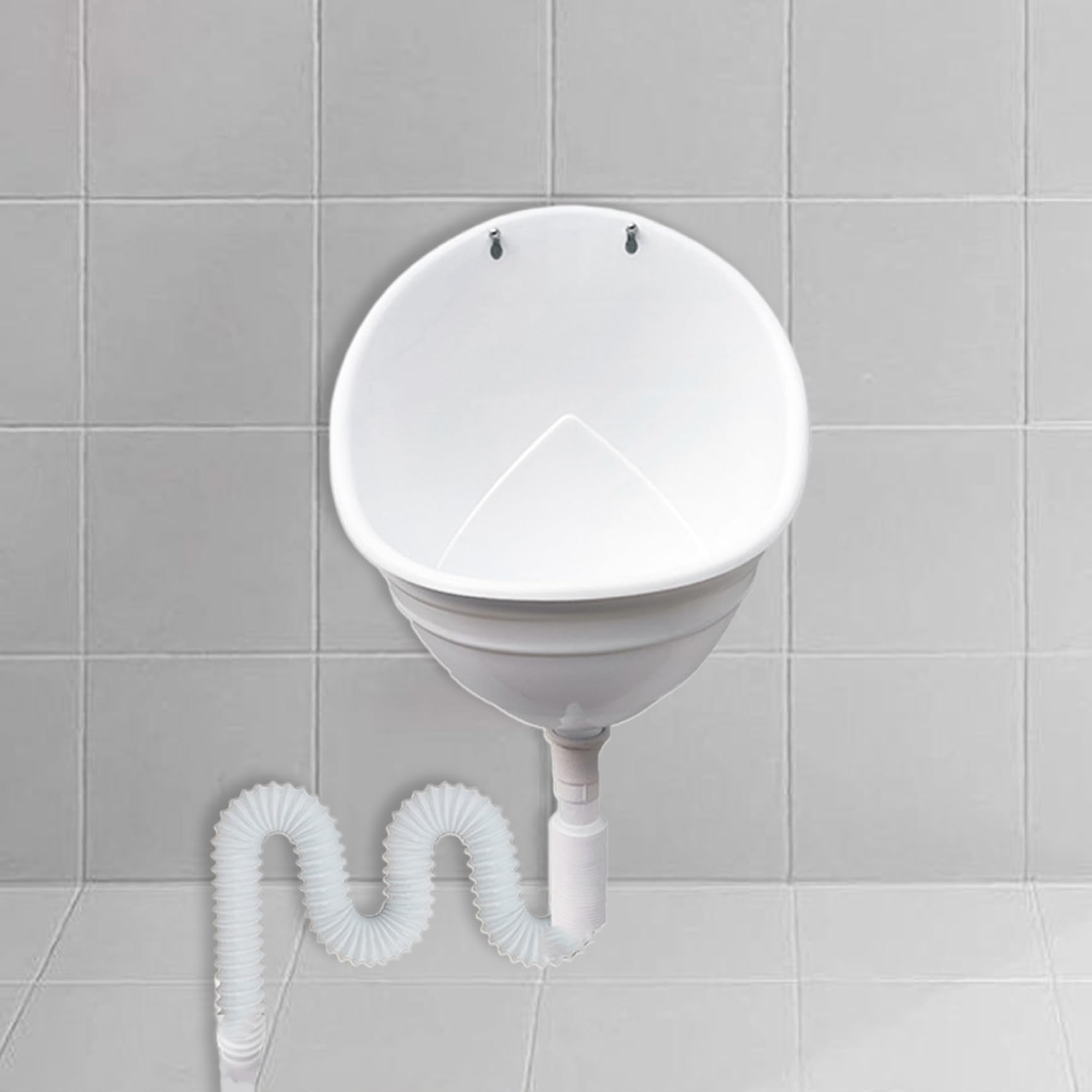 Urinario sin agua para niños y hombres, diseño de plástico montado en la pared, a prueba de salpicaduras, ranura profunda para un uso fácil, perfecto para baños de niños pequeños y espacios familiares