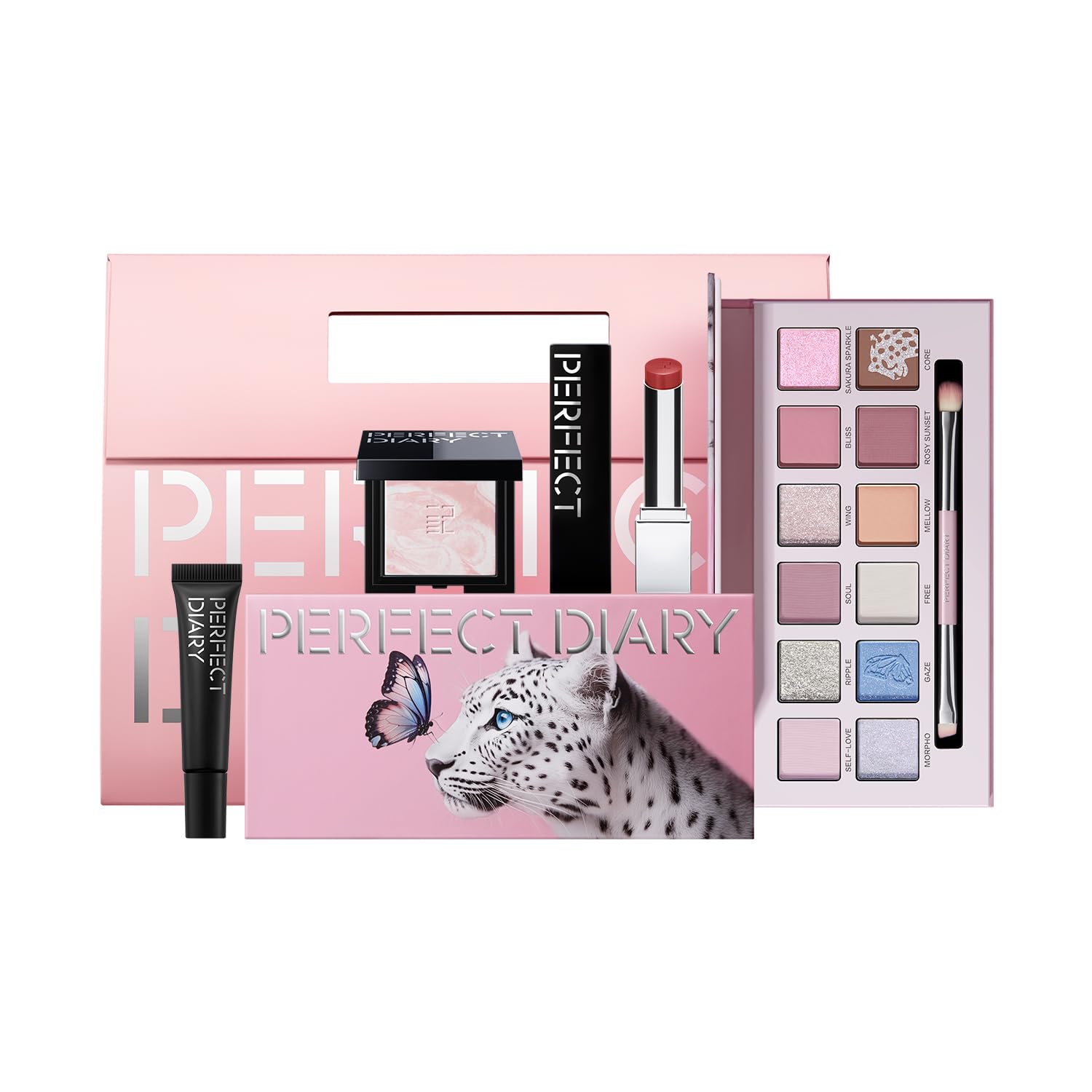 Perfect Diary Cherry Blossom Limited Makeup Set Eye Shadow Face Powder