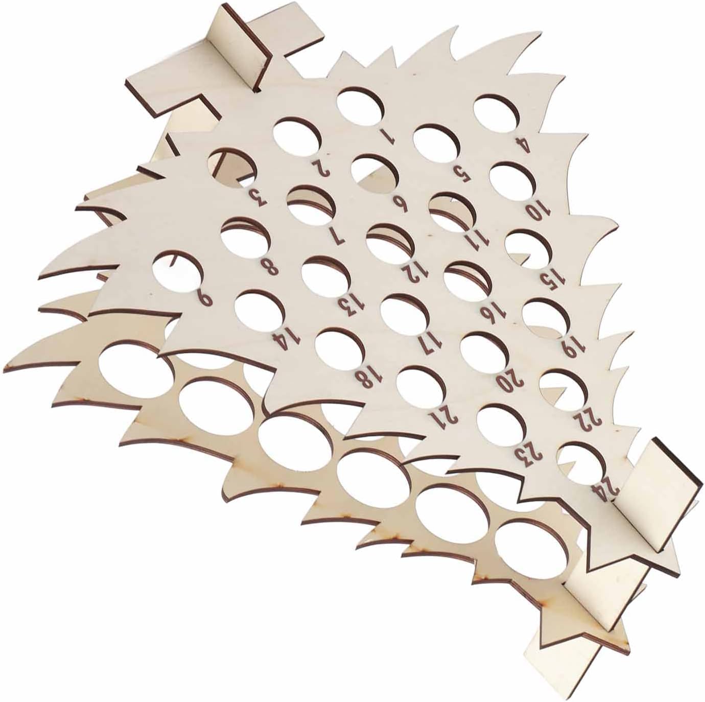 Yosoo Wooden Christmas Tree Mini Alcohol Holder 24 Wine Bottle Advent Calendar Stand Decoration Gifts for Christmas (1)