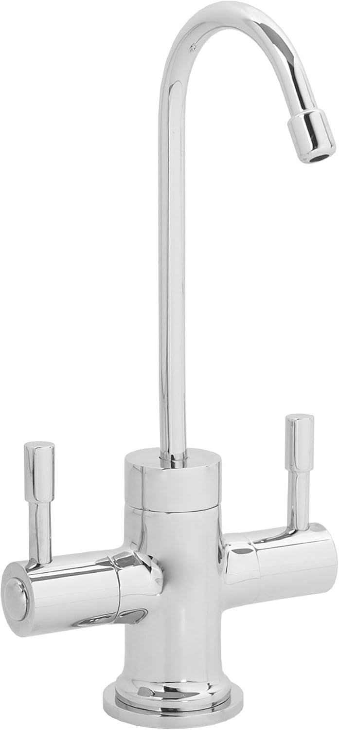 Westbrass Contemporary Two Handle Instant Hot/Cold Water Dispenser Faucet, Polished Chrome, D2051-26