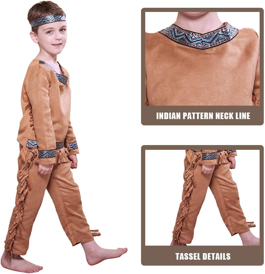 ReneeCho Kid’s Indian Costume Boys Girls Halloween Outfit Party Field - Image 4