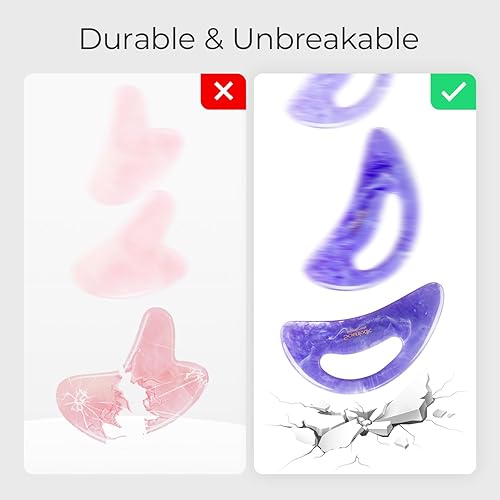 Miniatura 26 de Scienlodic Herramienta de masaje corporal Gua Sha con asa, herramienta Guasha más grande para masaje de espalda, cuello, cara, piernas, drenaje