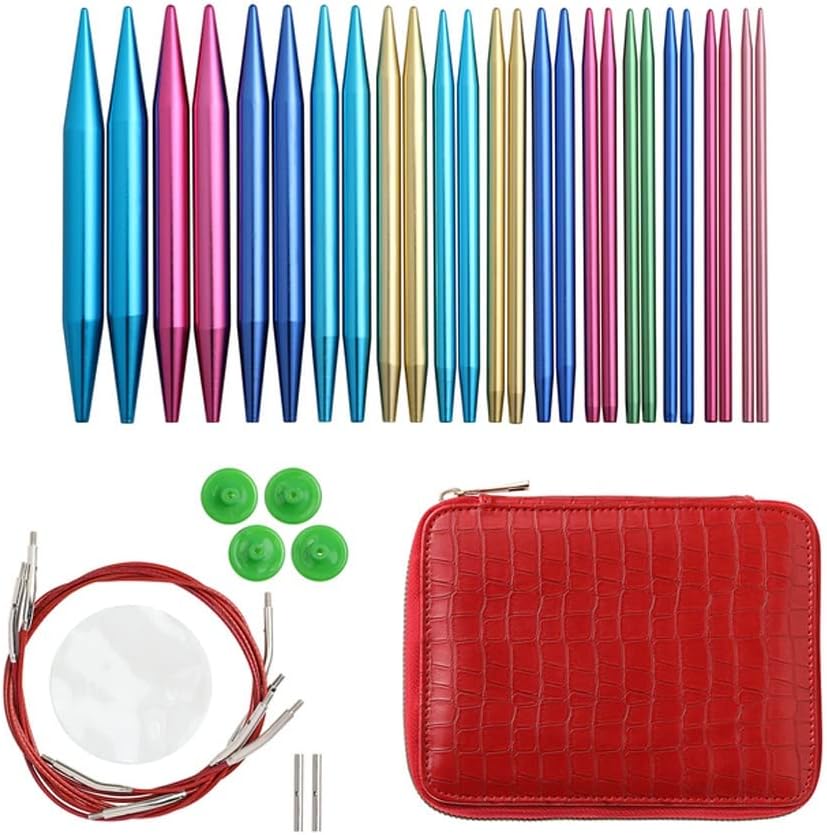 58GXCAAMOT 14 Styles Set Crochet Hook Set with Yarn Knitting Needles Sewing Tools Set Knit Gauge Scissors Holder Hook Knitting (Color : A Size : As Shown)