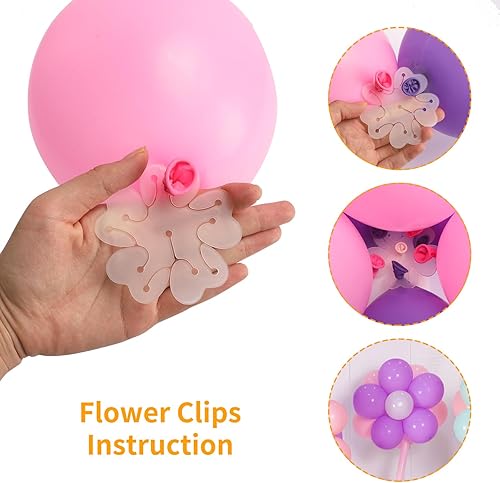 Miniatura 4 de Holicolor Juego de 2 soportes de columna de globos, kit de soporte de torre de globos de 72 pulgadas con base para suelo, baby shower, cumpleaños,