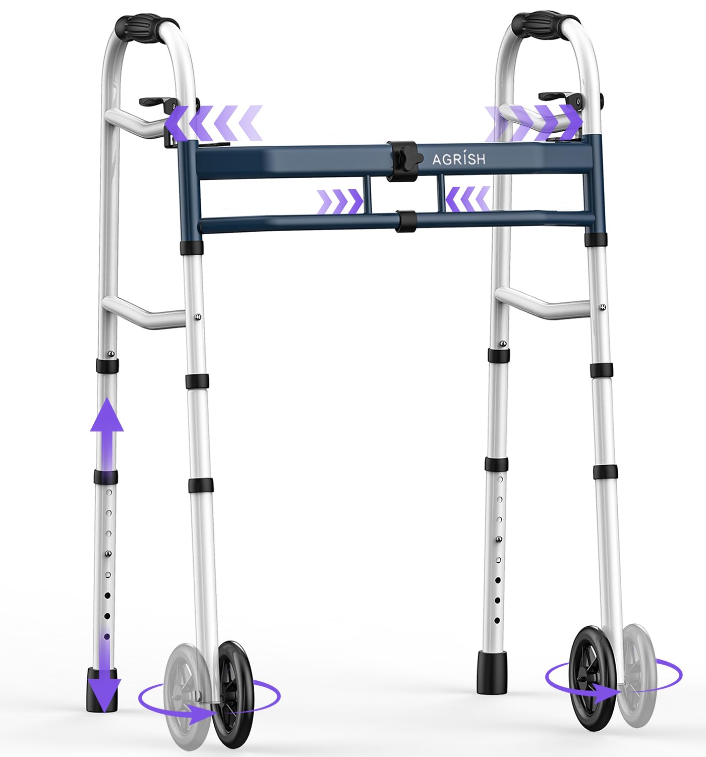 Photo 1 of Agrish Narrow Walkers for Seniors, Adjustable Width Narrow Walkers for Small Spaces, Folding Slim Walker - Standard Walkers for Elderly, 350 LBS Heavy Duty Narrow Walker for Small Doorways