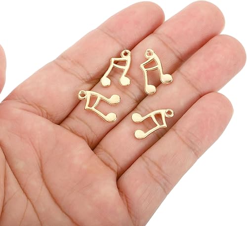 Miniatura 4 de PATIKIL Dije musical, 100 piezas de mini dije de música, a granel, vintage, metal, instrumentos, notas, diseñador, bricolaje, para hacer joyas,