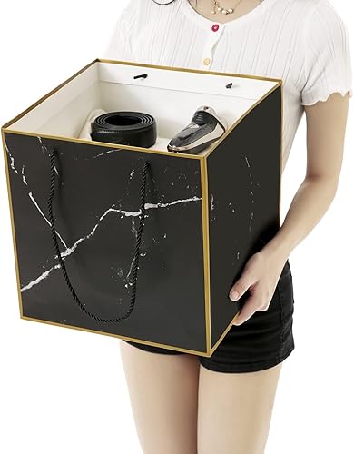 Miniatura 4 de Bolsa de regalo extragrande de mármol superior, bolsa de regalo gigante cuadrada de 11.8 pulgadas, bolsa de regalo grande XL, bolsas de regalo extra