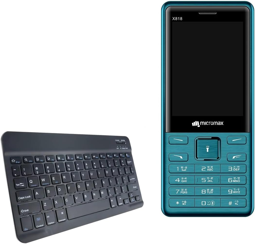 BoxWave Keyboard Compatible with Micromax X818 - SlimKeys Bluetooth Keyboard, Portable Thin with Chiclet-Style Keys - Jet Black
