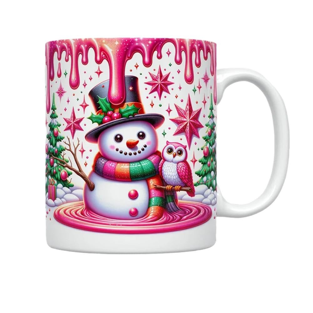 CTRLZS Christmas Themed Coffee Mugs Snowmans Coffee Cup for Hot Chocolate Visual Effect Pattern Ceramic Water Cup Festival Mug