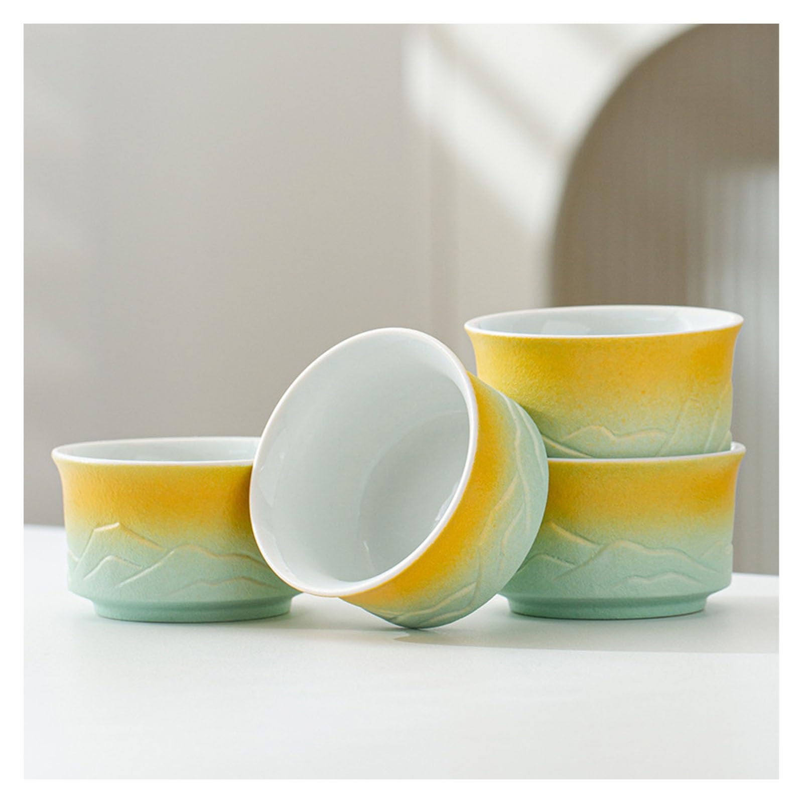 Ceramiczny zestaw do herbaty, przenośny dzbanek do herbaty Gongfu z czajnikiem i 4 filiżankami do biura, na piknik, kemping, idealny na ceremonie parzenia herbaty, łącznie 9 sztuk