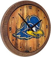 Vista 284 de The Fan-Brand NCAA Oklahoma Sooners: Faux Barrel Top Wall Clock Sports Team Bar Sign Décor - Home Man Cave, Party Decoration - Made On Demand