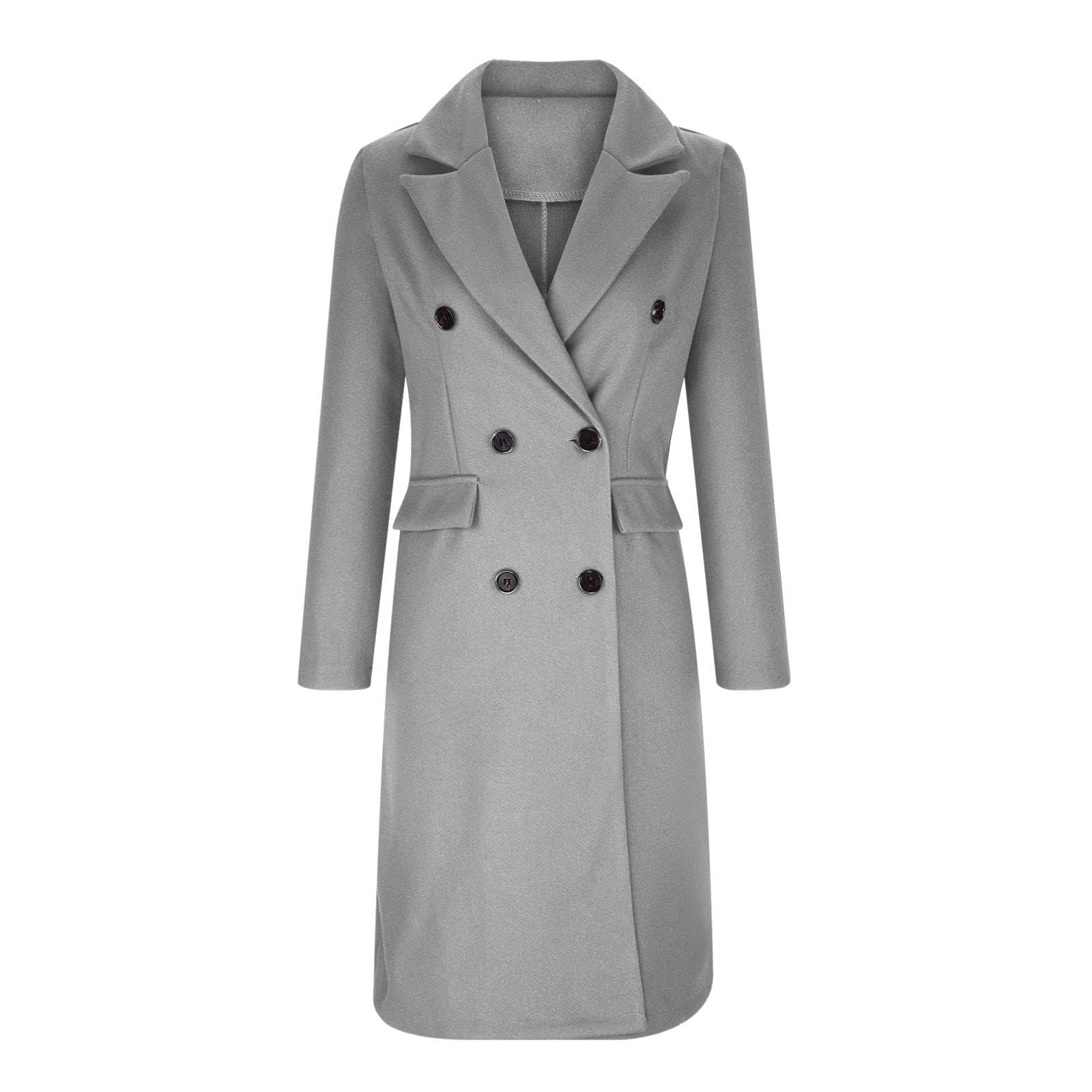 Cappotto in finta lana da donna, camicetta, cappotto sottile, trench, giacca lunga, donna, sottile, cintura lunga, elegante, soprabito