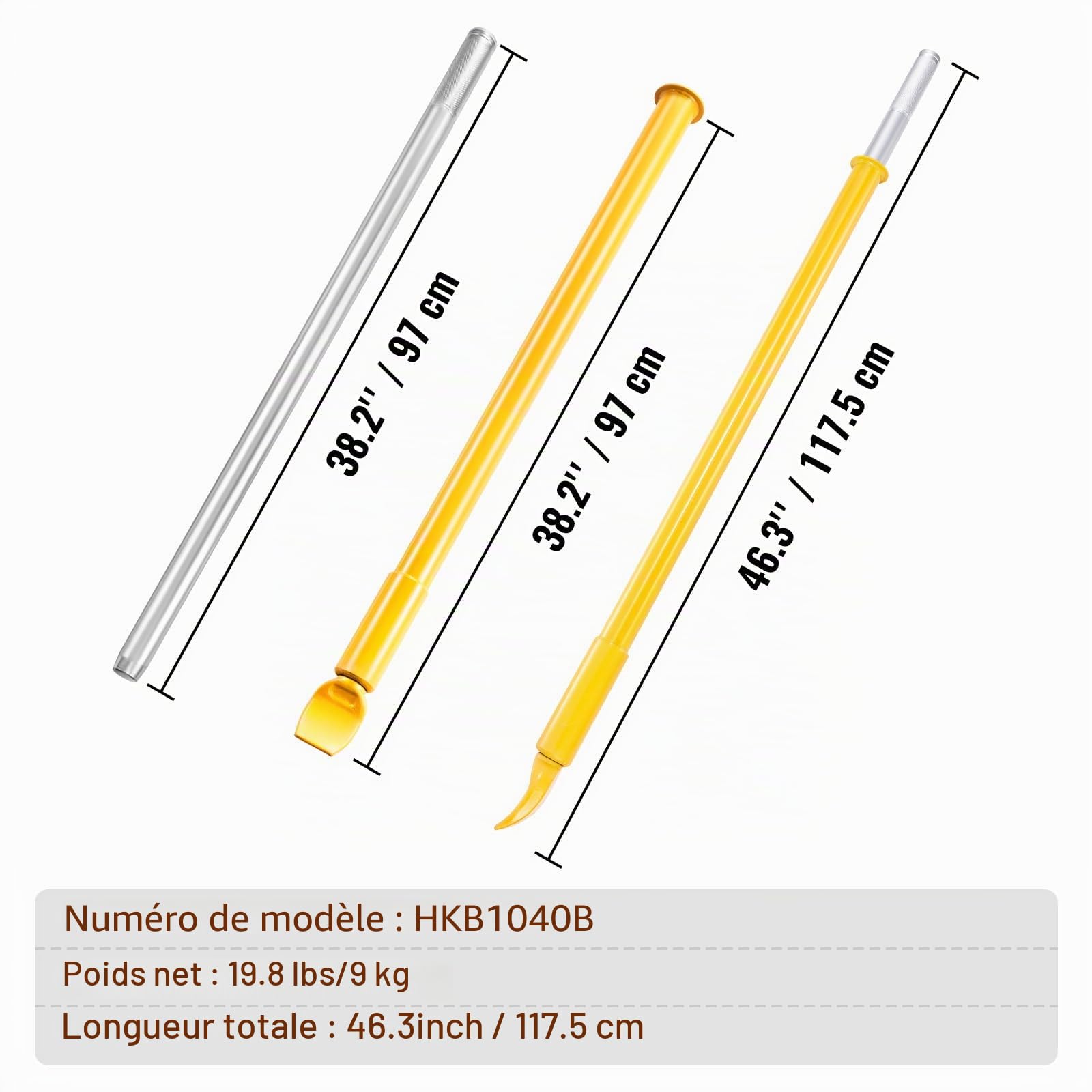 VEVOR Démonte-Pneu à Marteau Coulissant 117,5 cm Détalonneur de Pneu en Acier Léger et Portable Décolle Pneu Manuel pour Décoller Facilement Le Pneu de la Jante sans Dommage Voiture Atelier Garage