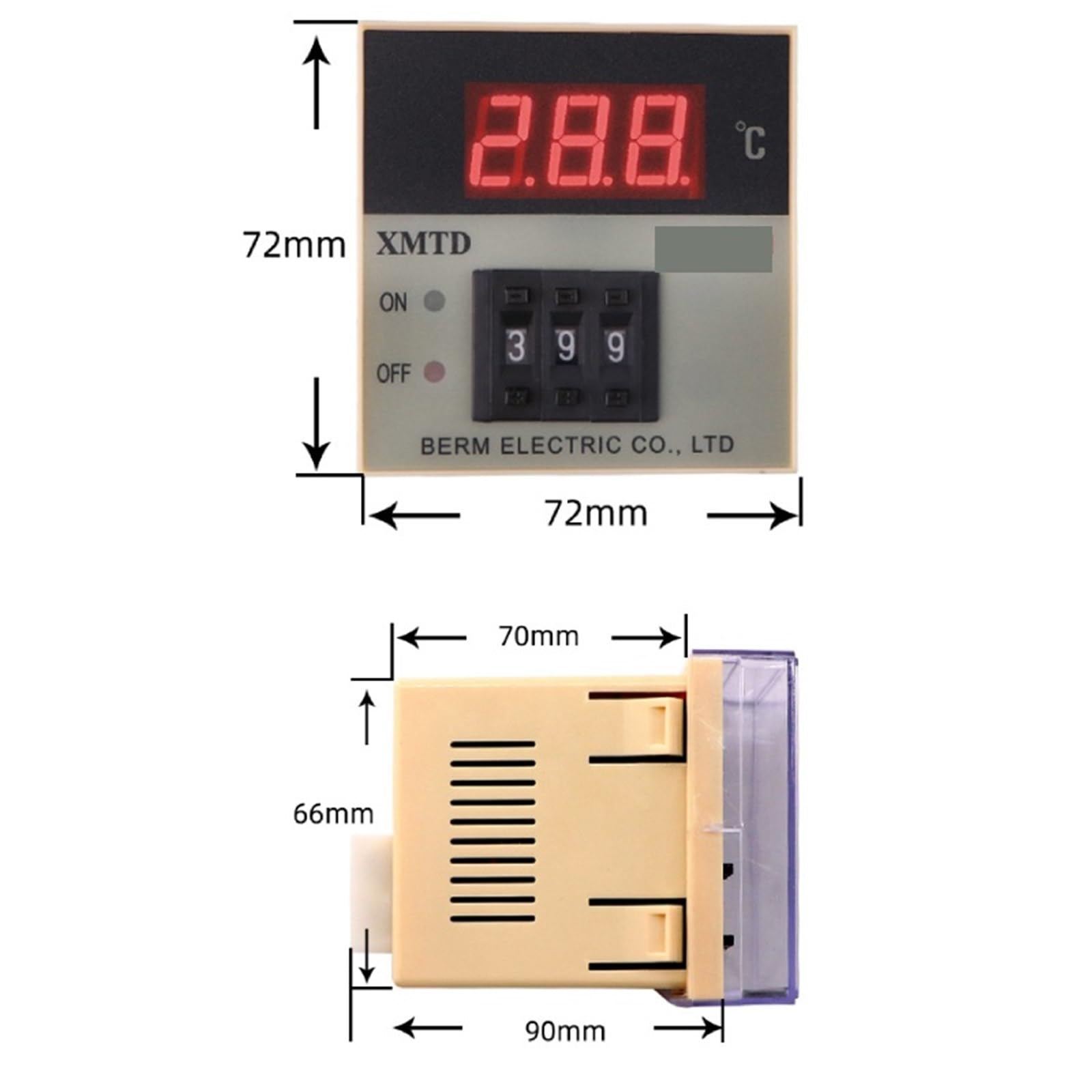 Controlador de temperatura digital Pid Xmtd-2001, 0-399 KE, 0-999 KE, termopar Pt100, 220 CA, termostato de 75 x 75 mm