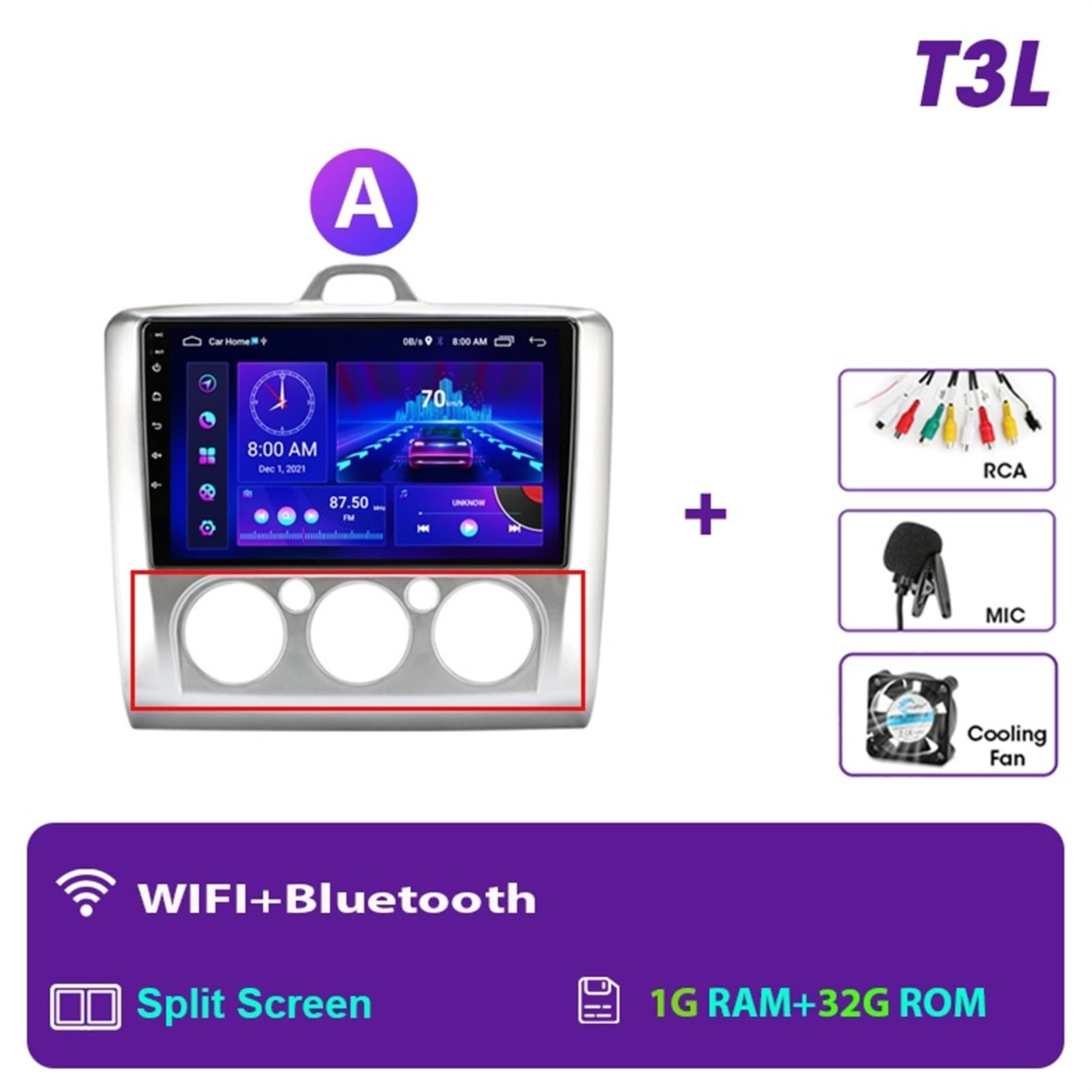 Nawigacja satelitarna Radio samochodowe Wifi Odtwarzacz multimedialny Nawigacja GPS(A-T3L-MIC)
