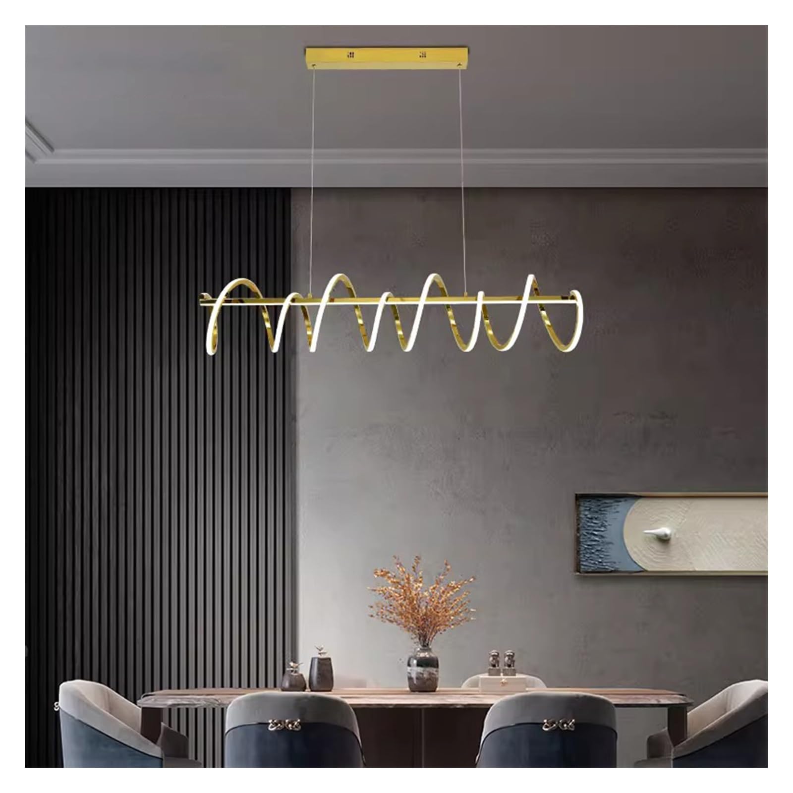 SYAXVOM Chandelier Modern Living Room Chandeliers Indoor Lighting Ceiling lamp Hanging Lights led for the(Gold 120cm,Cold)
