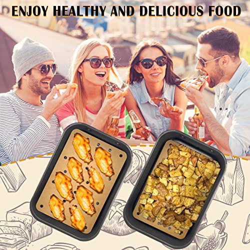 200 Pieces Air Fryer Disposable Paper Liner For Ninja Foodi Dualzone 2-Basket Air Fryer Dz201, Dz401, 200 Sheets Rectangular Perforated Parchment Paper Double Basket Ninja Air Fryer Accessories #TOP6