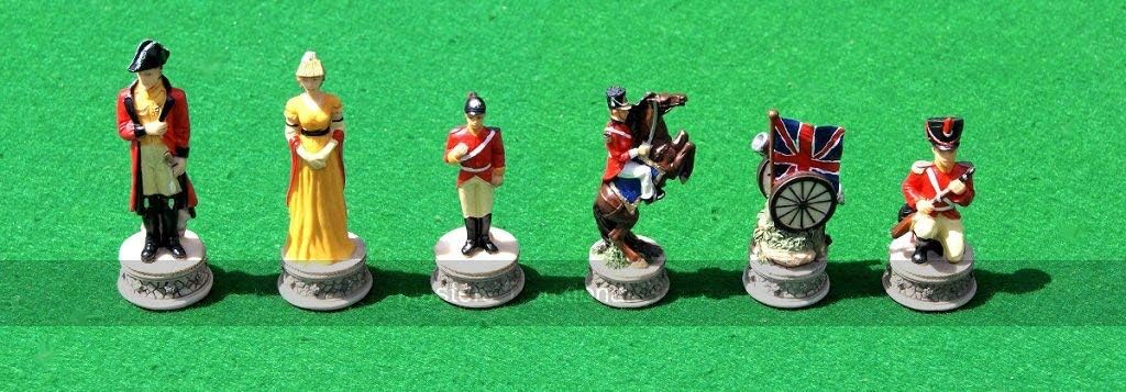 Italfama Waterloo Chess Pieces - 32 Count, Battle of Waterloo Themed Chess Set
