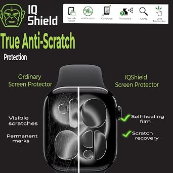 IQShield 6 Pack for Apple Watch Series 11/Series 10 Screen Protector 42mm - Easy Install, Ultra Thin, Smudge Resistant, Anti-Scratch, Anti-Bubble Clear TPU Film