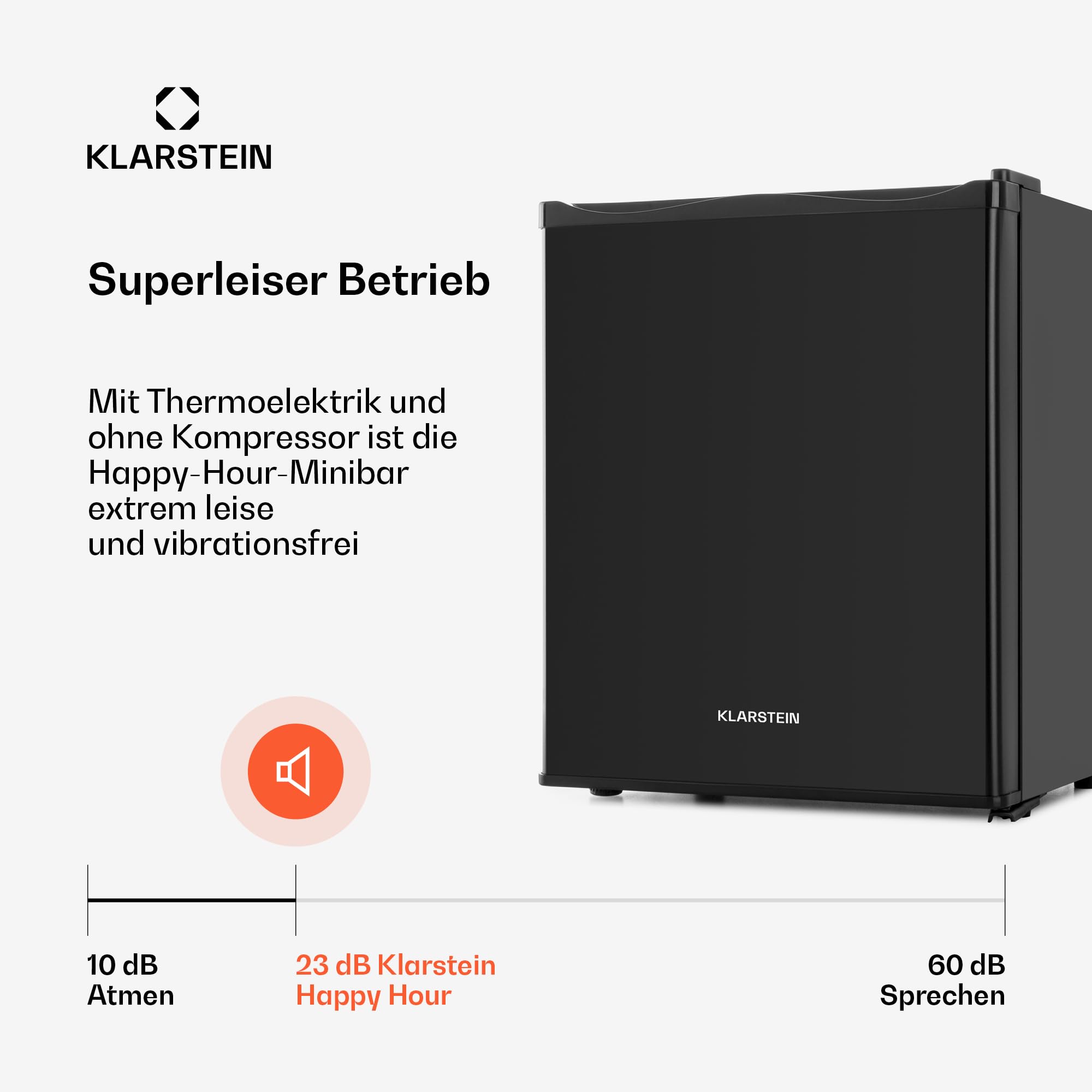Klarstein Mini Kühlschrank für Zimmer, 23L, für Getränke & Kosmetik, Kleine Minibar, Leise, Verstellbare Ablage, Kleiner Skincare Kühlschrank 5-15°C