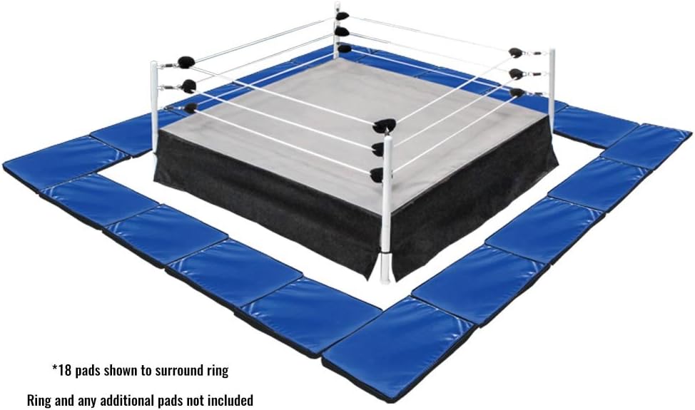 Set of 10 Blue Wrestling Ring Floor Mats for Wrestling Action Figures