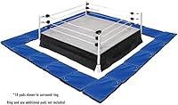 Vista 2 de Juego de 10 alfombrillas de anillo de lucha libre azules para figuras de acción de lucha libre