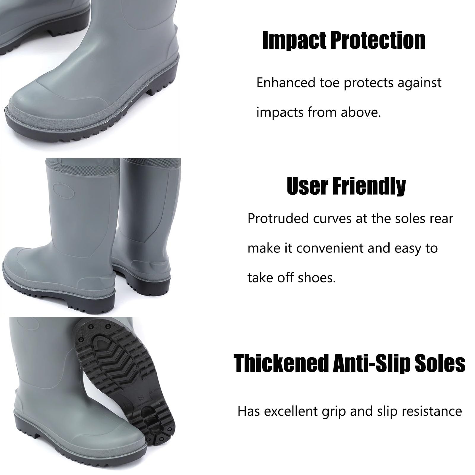 Waders Pesca Wader da Pesca per Uomo E Donna, 2 Strati di Nylon/PVC Impermeabili, Stivali da Pesca Alti 80 Cm, Facilmente Regolabili
