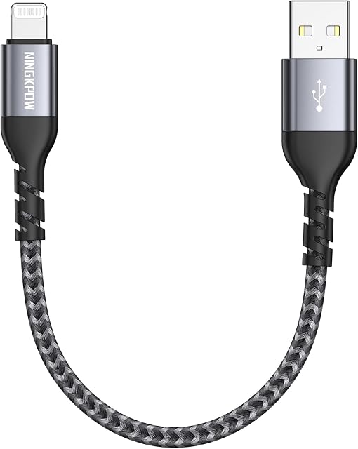 NINGKPOW iPhone Charger Cable Short 50CM iPhone Charging Cable MFi Certified Lightning Cable Nylon iPhone Charger Lead USB Fast Charging Cable for iPhone 14/13/12/11 Pro Max/XS MAX/XS/X/XR/8/7/6/SE