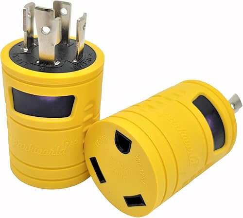 Miniatura 5 de Parkworld 691784Y Adaptador de corriente RV L14-30P a TT-30R, generador de 4 clavijas de 30 AMP con bloqueo L14-30 enchufe macho a RV TT-30 hembra