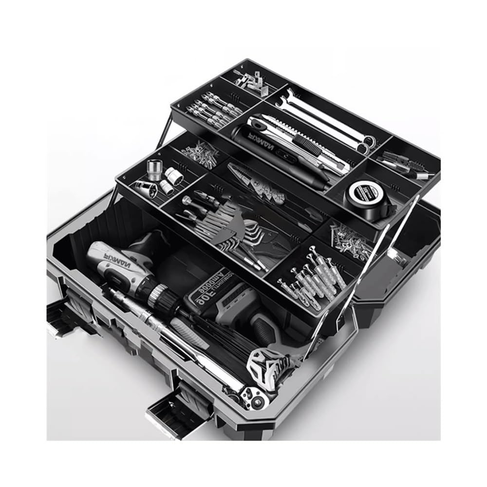 Caja de herramientas portátil de acero inoxidable para fontanero de emergencia al aire libre y cajas de reparación gruesas, cajas de almacenamiento para piezas del hogar, organizador