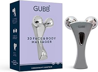 جي يو بي بي جهاز تدليك الوجه والجسم ثلاثي الابعاد لزيادة الدورة الدموية وإزالة الانتفاخات | 288 وجه مقطوع | اداة تدليك البشرة، تعمل بالطاقة الشمسية، أبيض